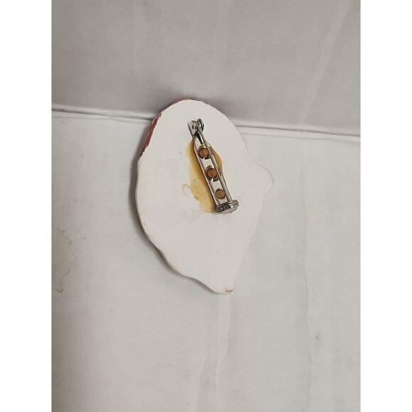 Santa Clause Face Brooch/Pin Christmas Porcelain - Picture 3 of 3